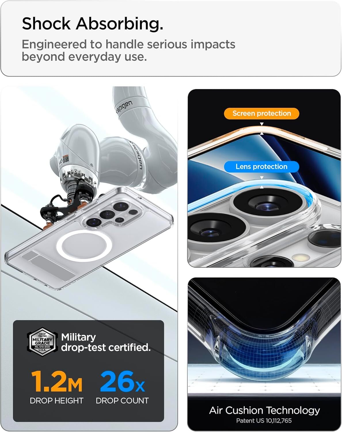 Spigen Ultra Hybrid S MagFit Samsung Galaxy S26 Ultra Hoesje Back Cover Wit afbeelding 8