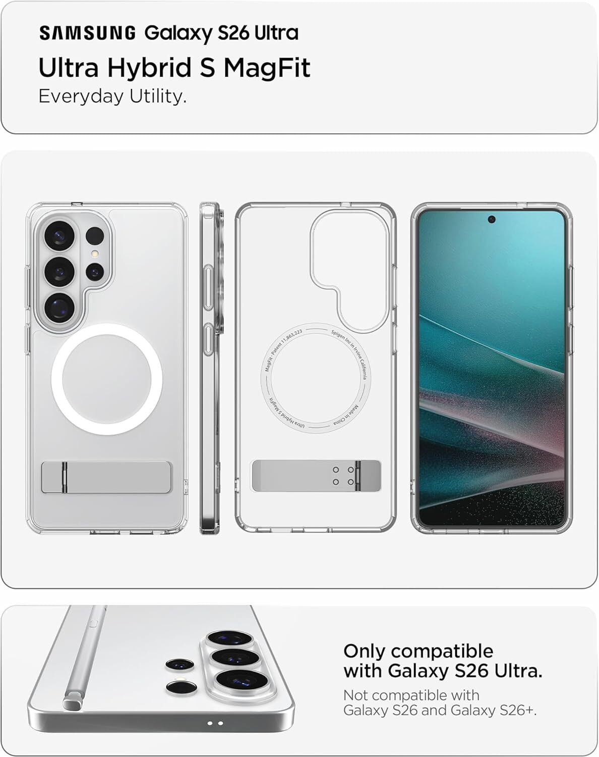 Spigen Ultra Hybrid S MagFit Samsung Galaxy S26 Ultra Hoesje Back Cover Wit afbeelding 4