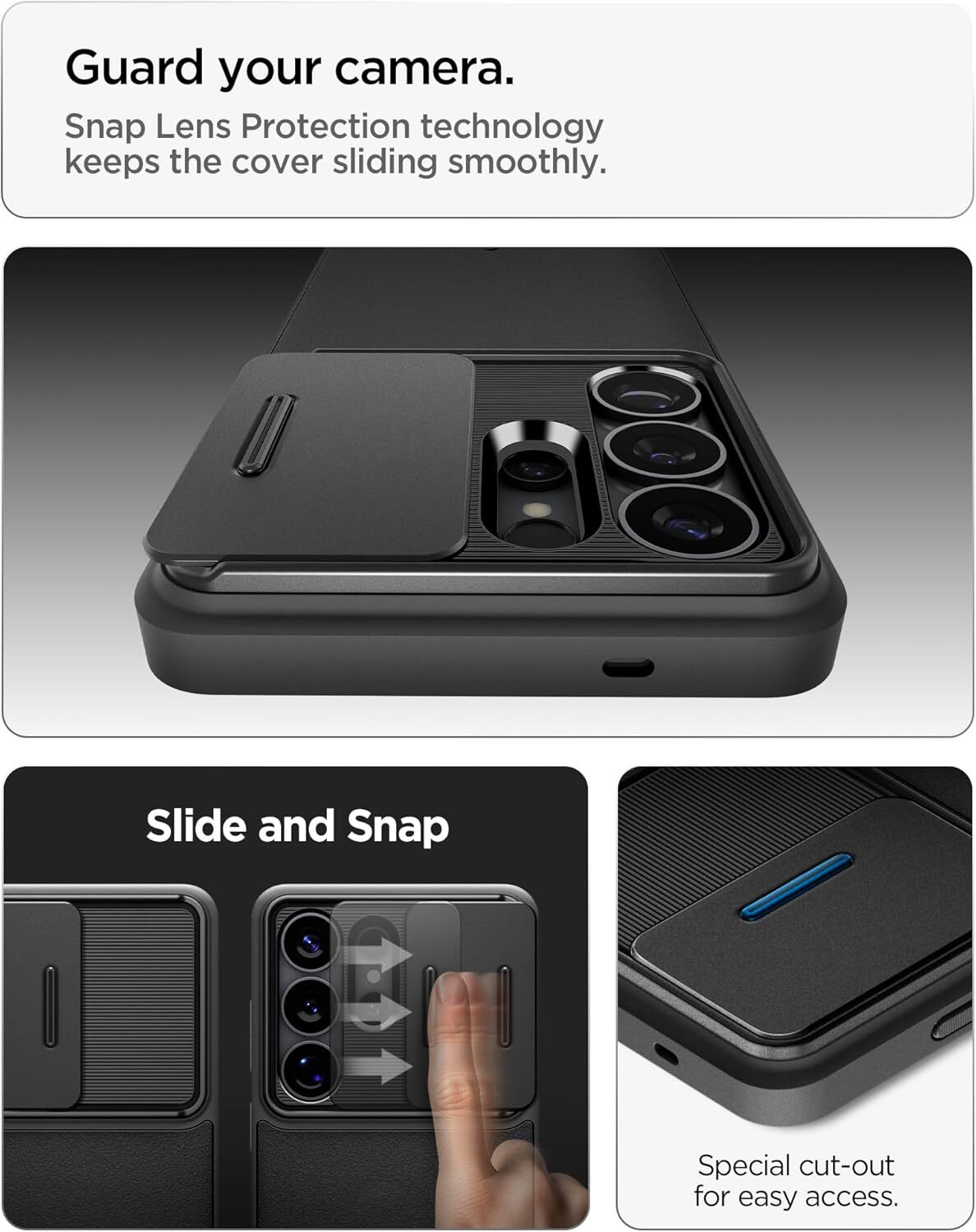Spigen Optik Armor Samsung Galaxy S26 Ultra Hoesje Camera Slider Zwart afbeelding 4