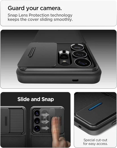 Spigen Optik Armor Samsung Galaxy S26 Ultra Hoesje Camera Slider Zwart afbeelding 4