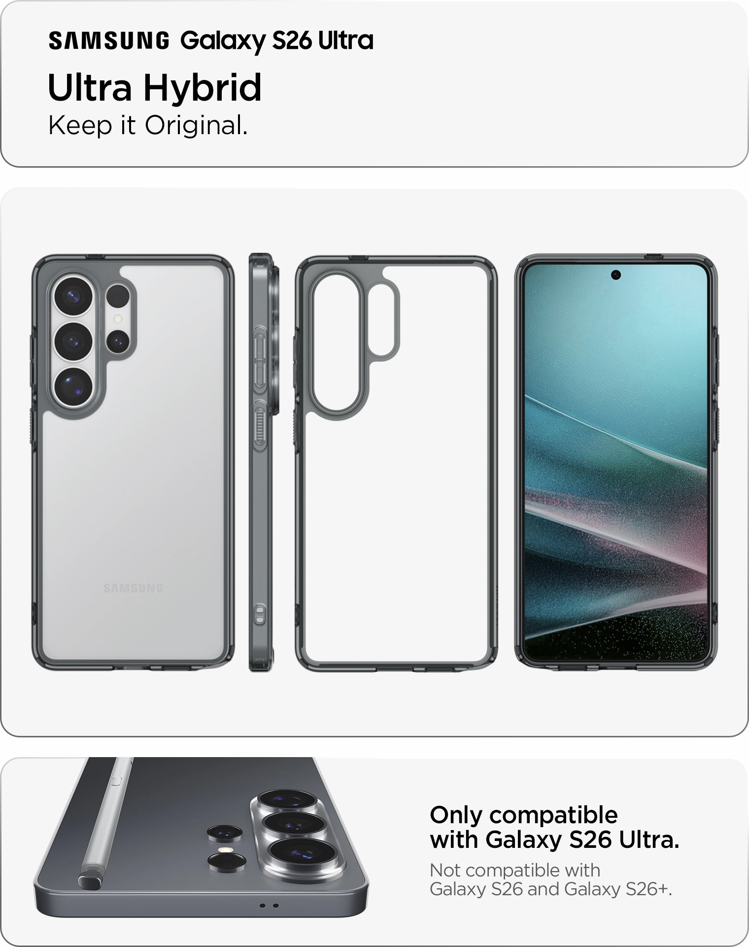 Spigen Ultra Hybrid Samsung Galaxy S26 Ultra Hoesje Back Cover Space Crystal afbeelding 4