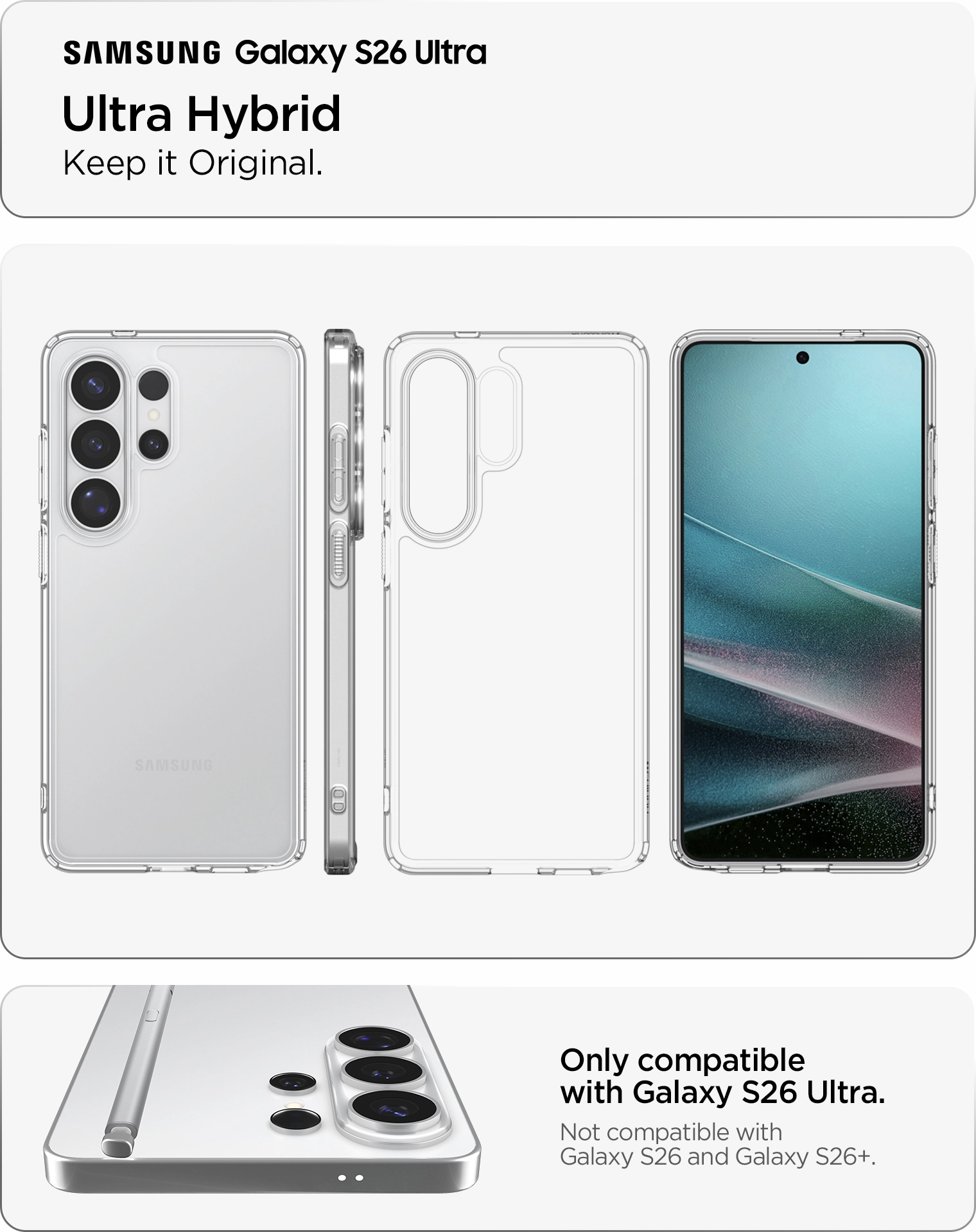 Spigen Ultra Hybrid Samsung Galaxy S26 Ultra Hoesje Back Cover Transparant afbeelding 4
