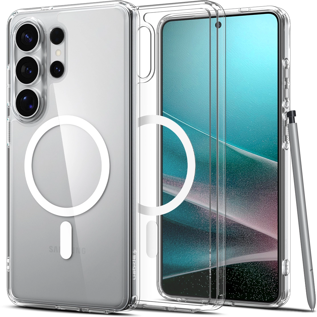 Spigen Ultra Hybrid MagFit Samsung S26 Ultra Hoesje MagSafe Clear Wit afbeelding 11