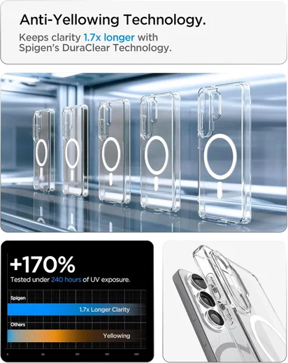 Spigen Ultra Hybrid MagFit Samsung S26 Ultra Hoesje MagSafe Clear Wit afbeelding 5