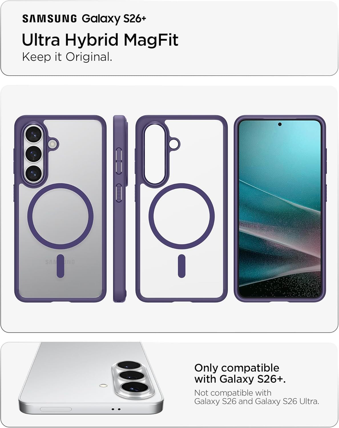 Spigen Ultra Hybrid MagFit Samsung S26 Ultra Hoesje MagSafe Paars afbeelding 4