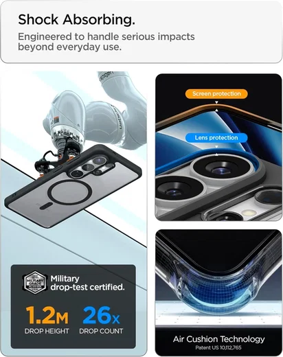 Spigen Ultra Hybrid MagFit Samsung S26 Ultra Hoesje MagSafe Matte Zwart afbeelding 7