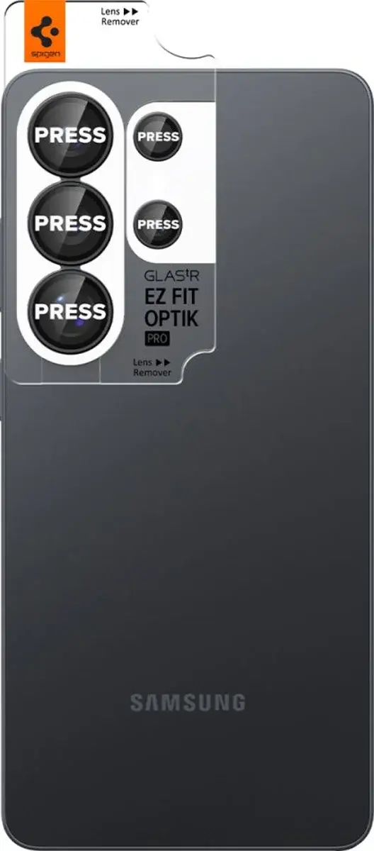 Spigen EZ Fit Optik Pro Samsung S26 Ultra Camera Lens Protector Zwart (2-Pack) afbeelding 2