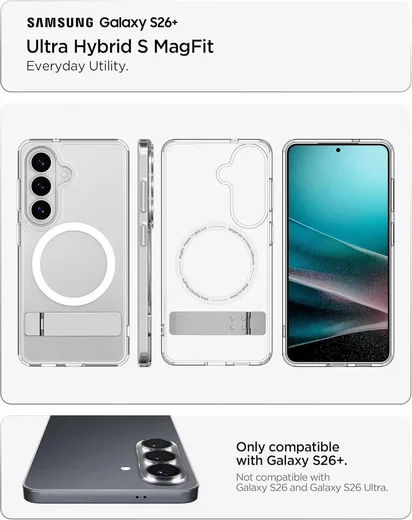 Spigen Ultra Hybrid S MagFit Samsung Galaxy S26 Plus Hoesje Transparant Wit afbeelding 7