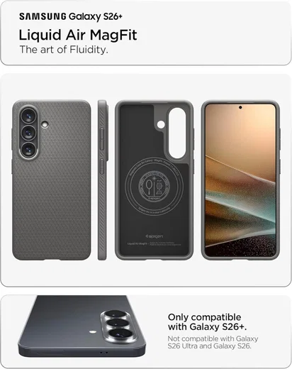 Spigen Liquid Air MagFit Samsung Galaxy S26 Plus Hoesje MagSafe Grijs afbeelding 4
