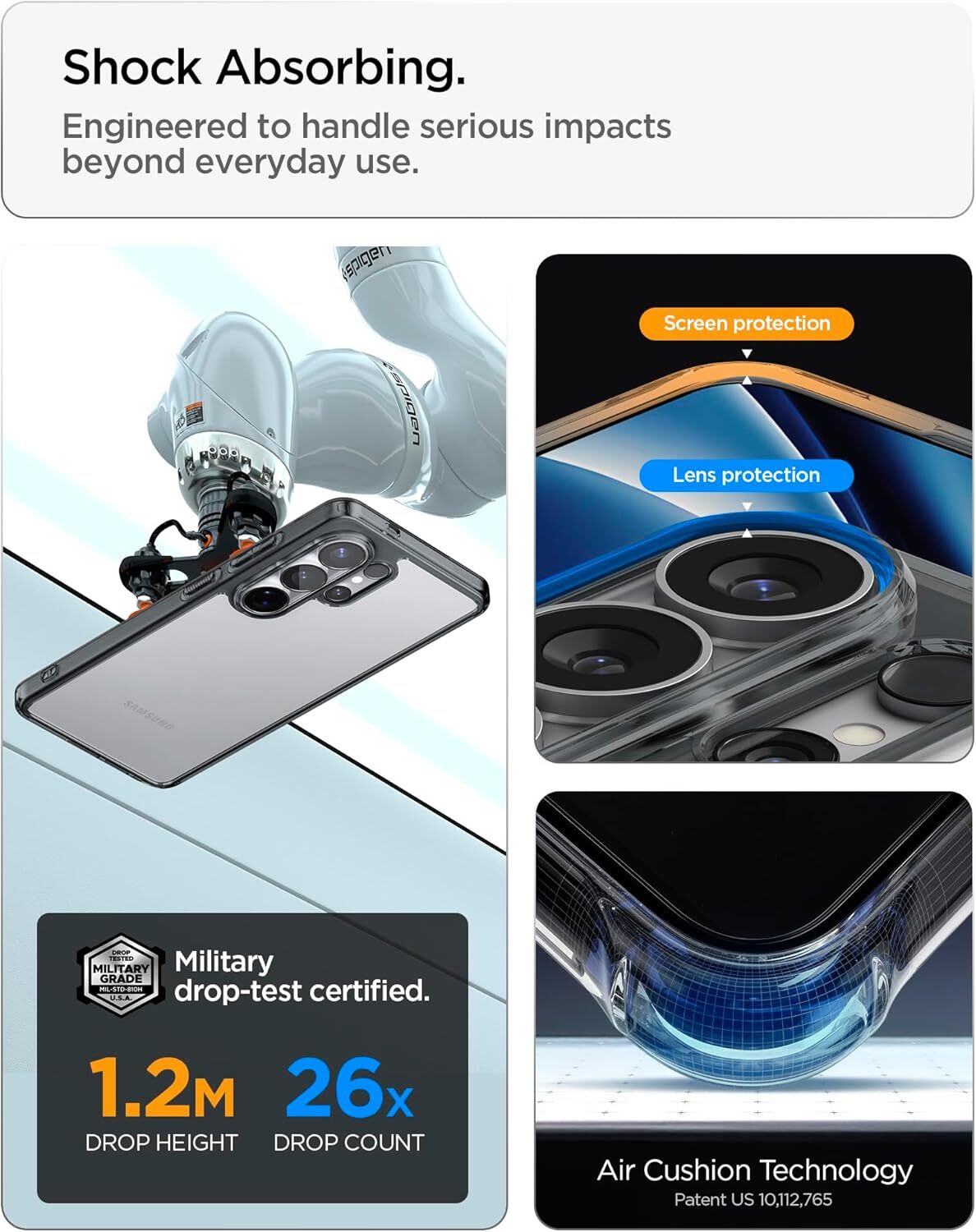 Spigen Ultra Hybrid Samsung Galaxy S26 Plus Hoesje Back Cover Transparant Grijs afbeelding 5