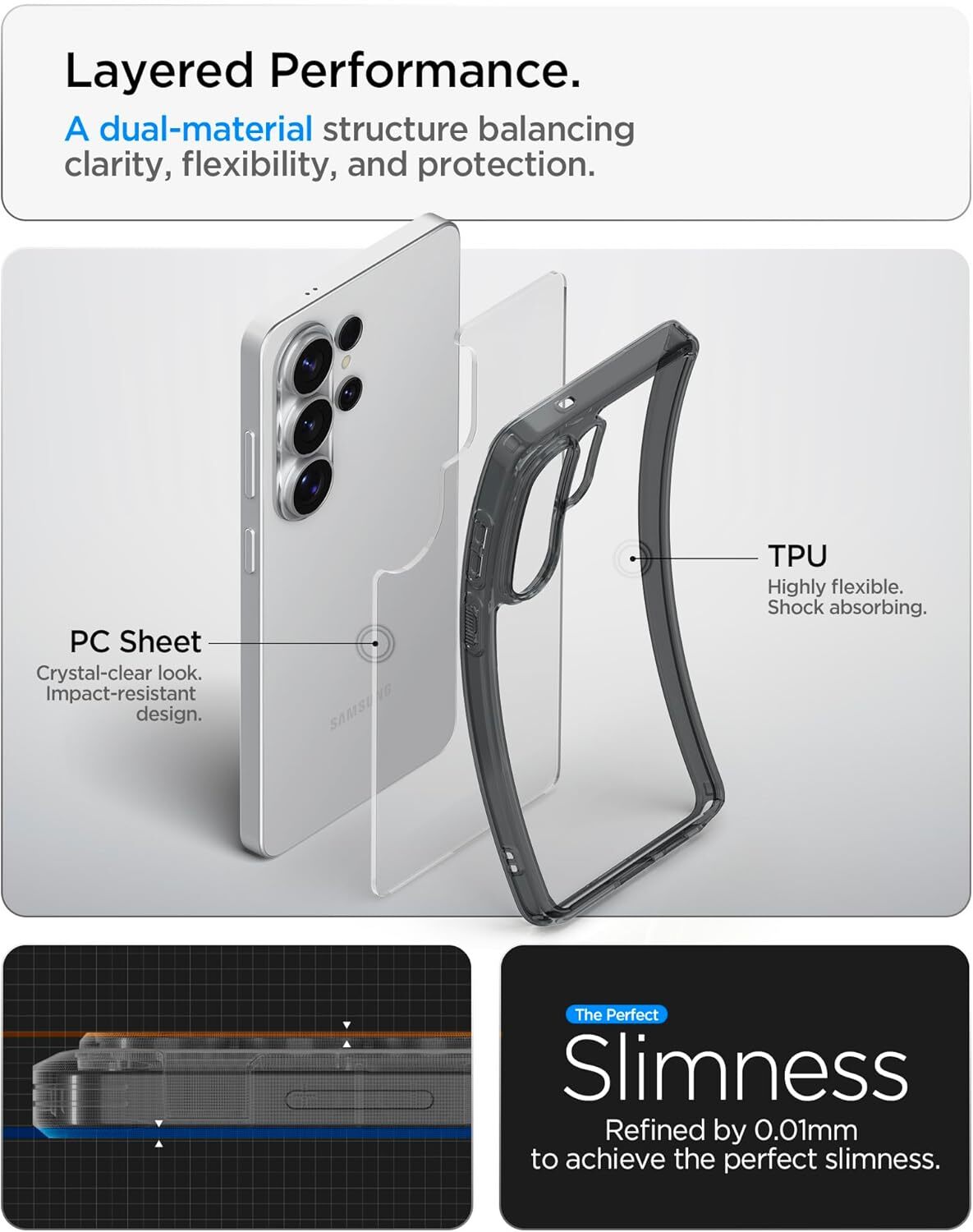 Spigen Ultra Hybrid Samsung Galaxy S26 Plus Hoesje Back Cover Transparant Grijs afbeelding 4