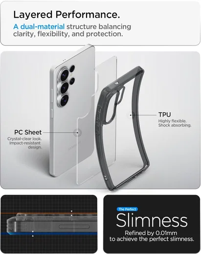 Spigen Ultra Hybrid Samsung Galaxy S26 Plus Hoesje Back Cover Transparant Grijs afbeelding 4