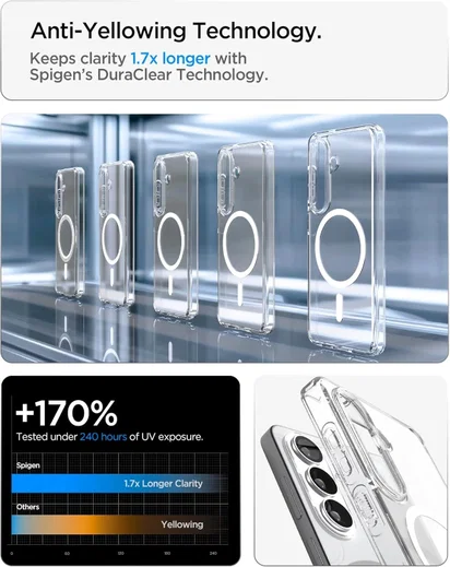 Spigen Ultra Hybrid MagFit Samsung Galaxy S26 Plus Hoesje MagSafe Clear Wit afbeelding 5