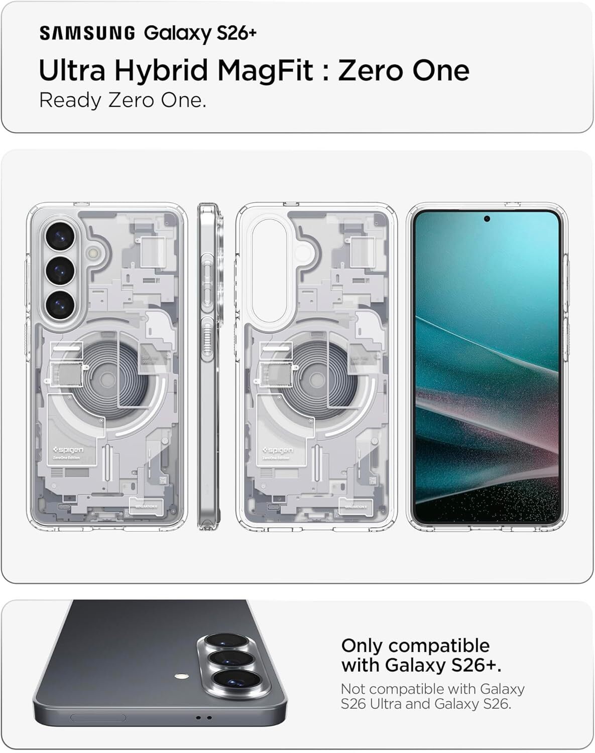 Spigen Ultra Hybrid MagFit Samsung Galaxy S26 Plus Hoesje MagSafe Zero One Wit afbeelding 4