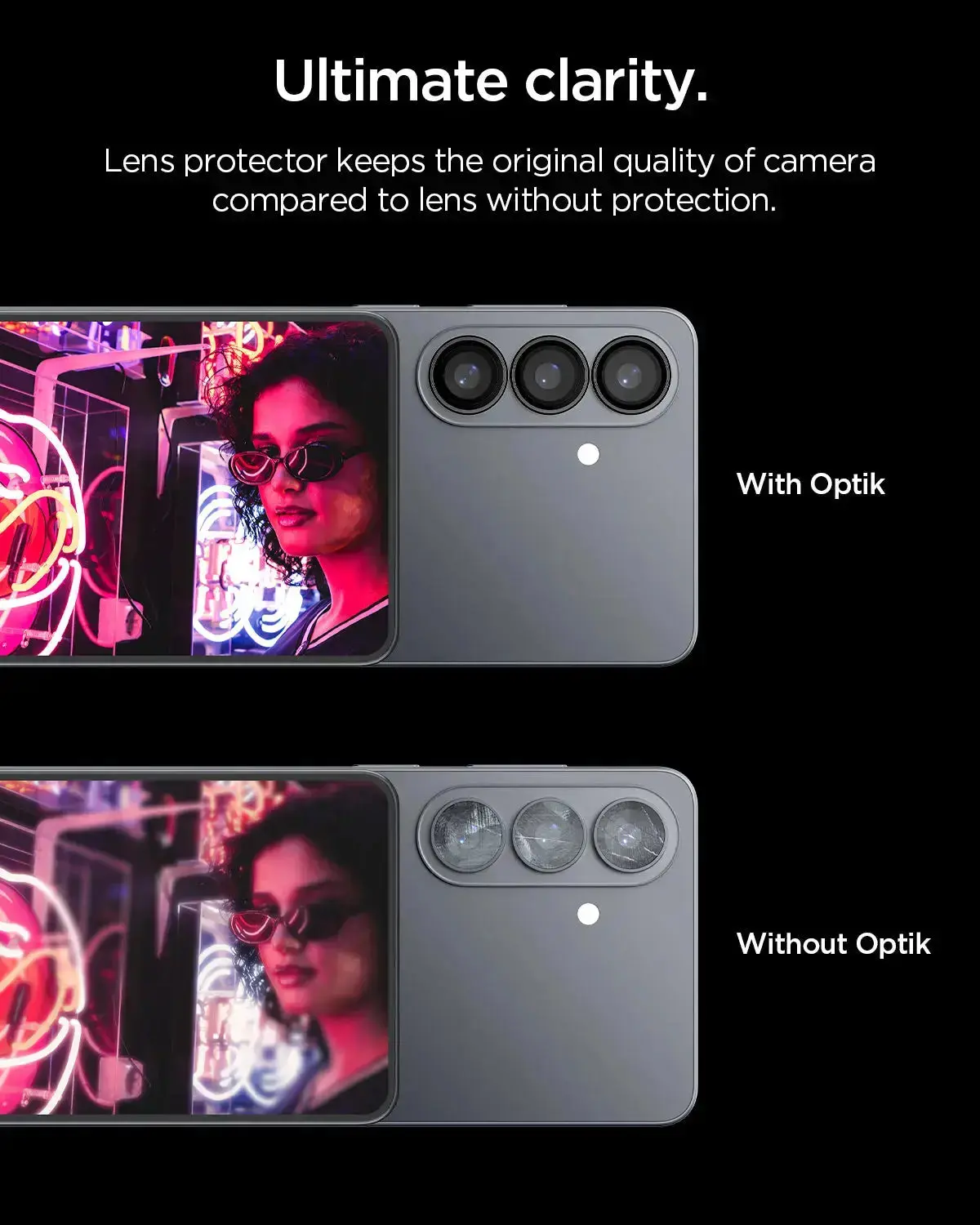 Spigen EZ Fit Optik Pro Samsung S26 Plus Camera Lens Protector Zwart (2-Pack) afbeelding 6