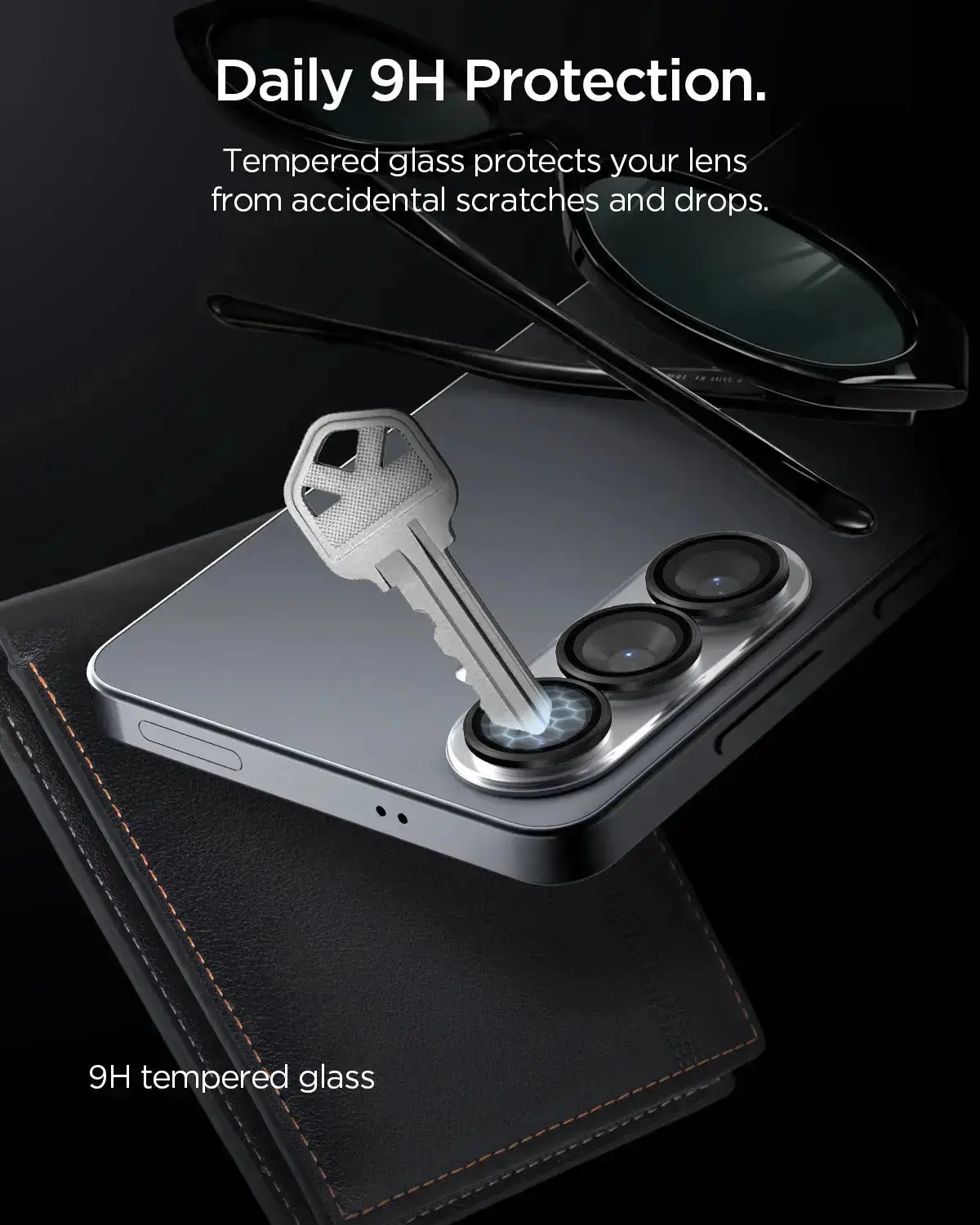 Spigen EZ Fit Optik Pro Samsung S26 Plus Camera Lens Protector Zwart (2-Pack) afbeelding 5