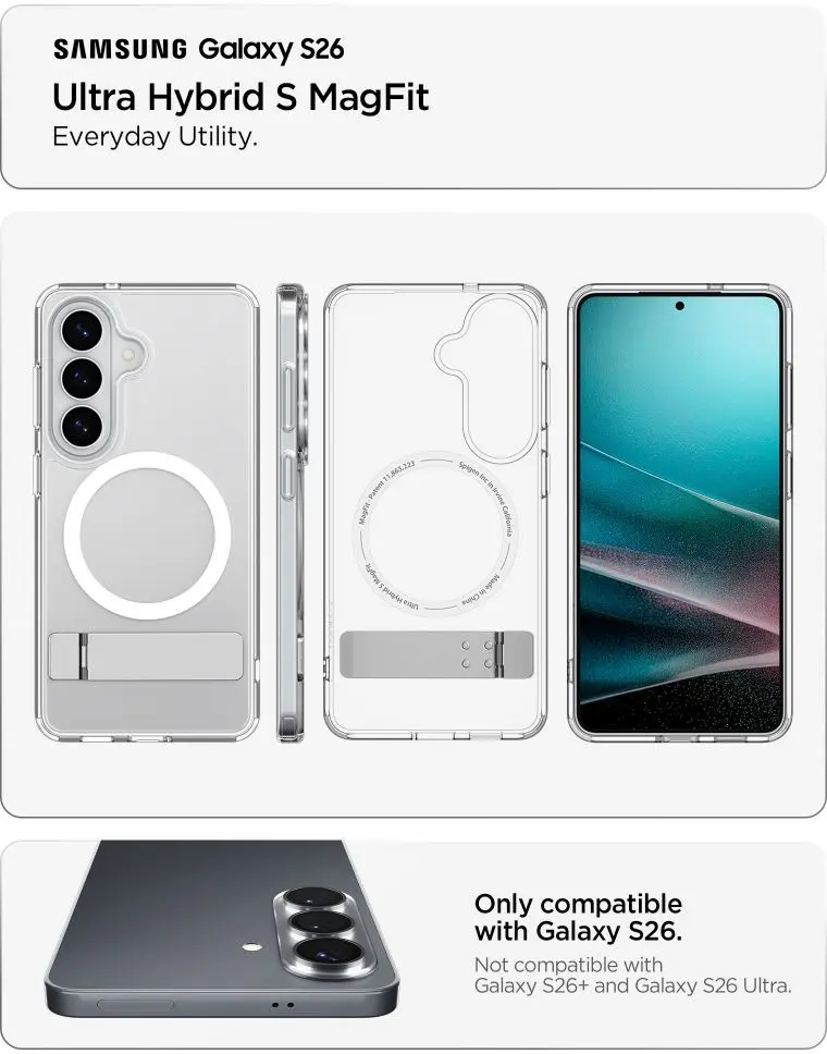 Spigen Ultra Hybrid S MagFit Samsung Galaxy S26 Hoesje Transparant Wit afbeelding 3