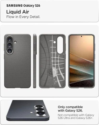 Spigen Liquid Air Samsung Galaxy S26 Hoesje Back Cover Grijs afbeelding 3