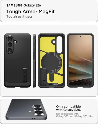 Spigen Tough Armor Samsung Galaxy S26 Hoesje MagSafe Back Cover Zwart afbeelding 4