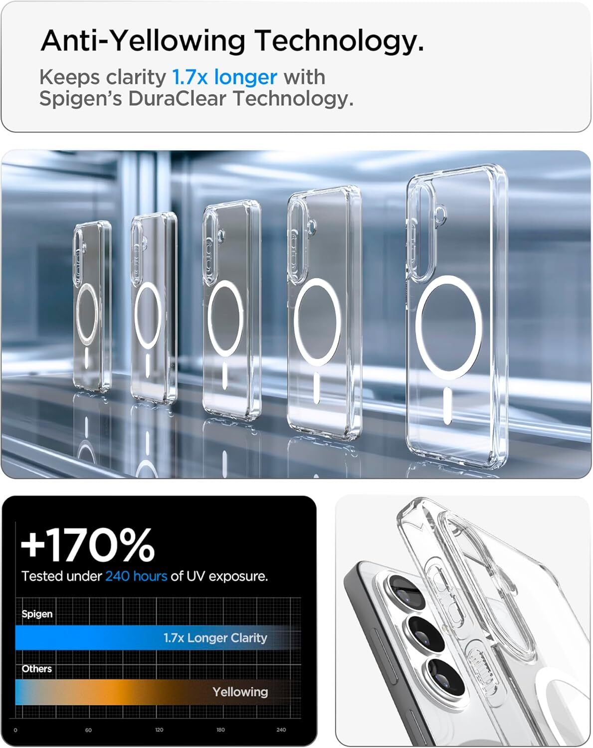 Spigen Ultra Hybrid MagFit Samsung Galaxy S26 Hoesje MagSafe Transparant Wit afbeelding 5
