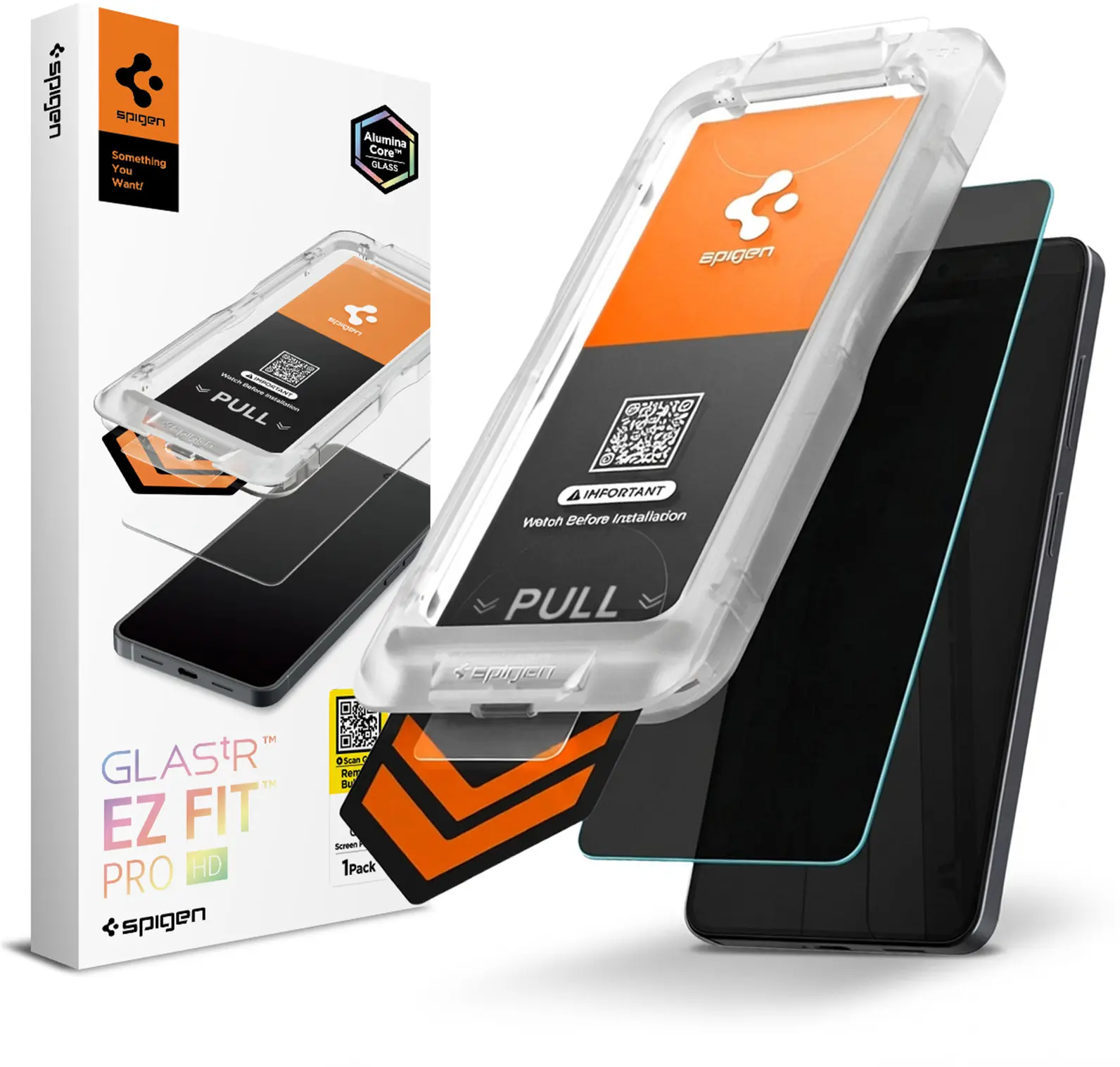 Spigen EZ Fit GLAS.tR Samsung Galaxy S26 Privacy Glass 1-Pack afbeelding 1