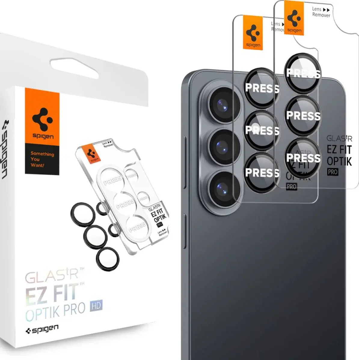 Spigen EZ Fit Optik Pro Samsung Galaxy S26 Camera Lens Protector Zwart (2-Pack) afbeelding 1