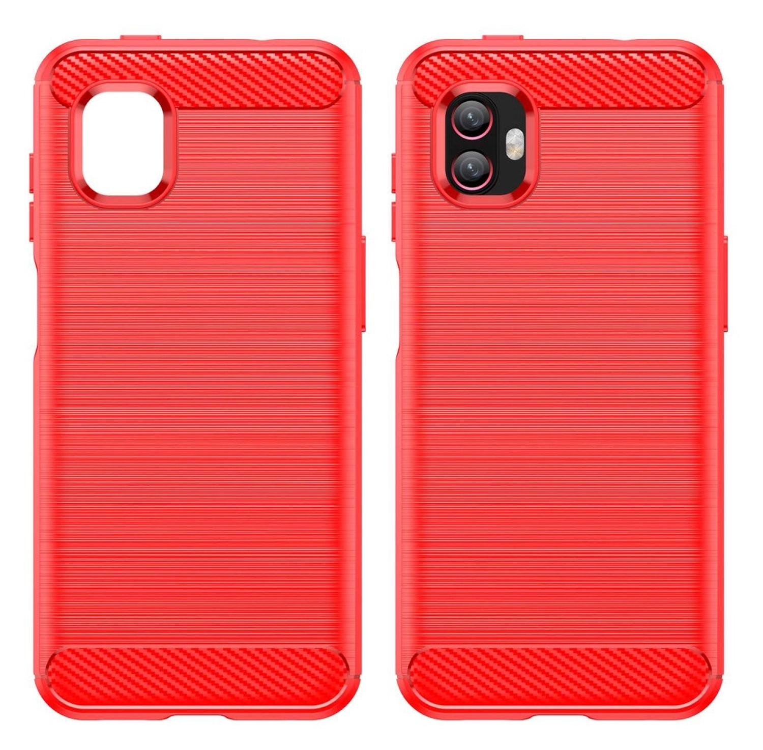 Samsung Galaxy Xcover 6 Pro Hoesje Geborsteld TPU Back Cover Rood afbeelding 2