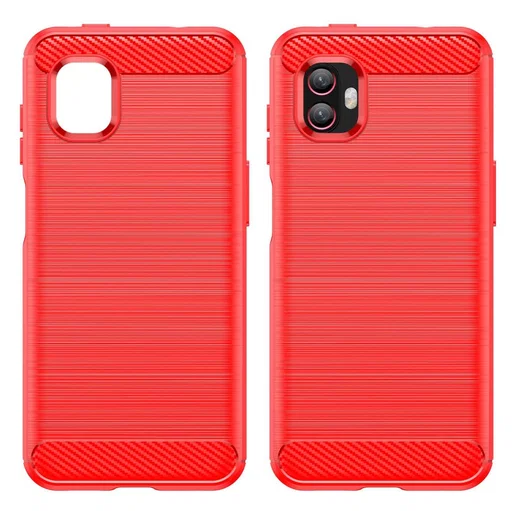 Samsung Galaxy Xcover 6 Pro Hoesje Geborsteld TPU Back Cover Rood afbeelding 2