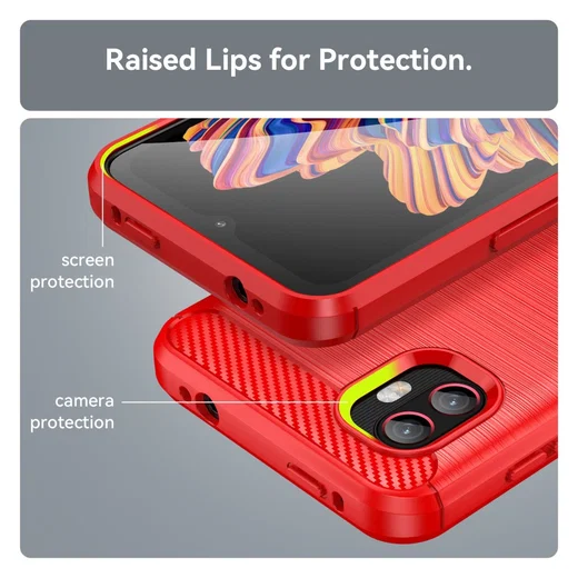 Samsung Galaxy Xcover 6 Pro Hoesje Geborsteld TPU Back Cover Rood afbeelding 8