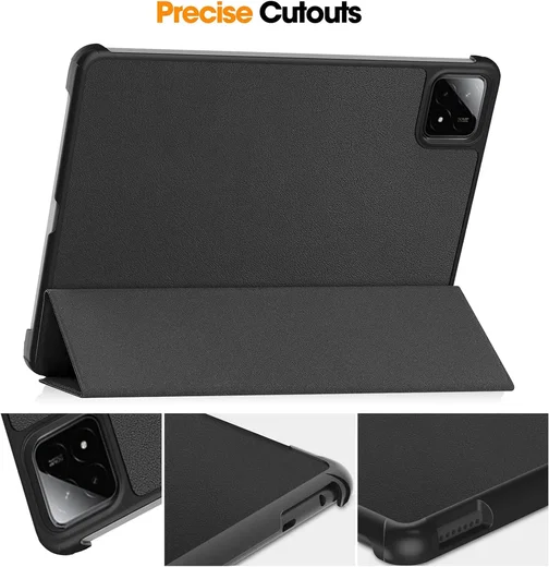 Xiaomi Pad 7 / 7 Pro Hoes Tri-Fold Book Case met Standaard Zwart afbeelding 5