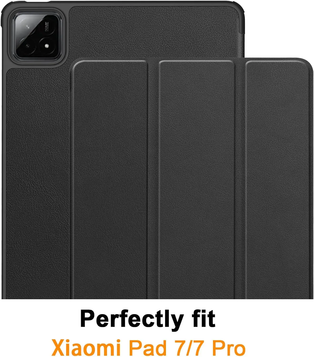 Xiaomi Pad 7 / 7 Pro Hoes Tri-Fold Book Case met Standaard Zwart afbeelding 2