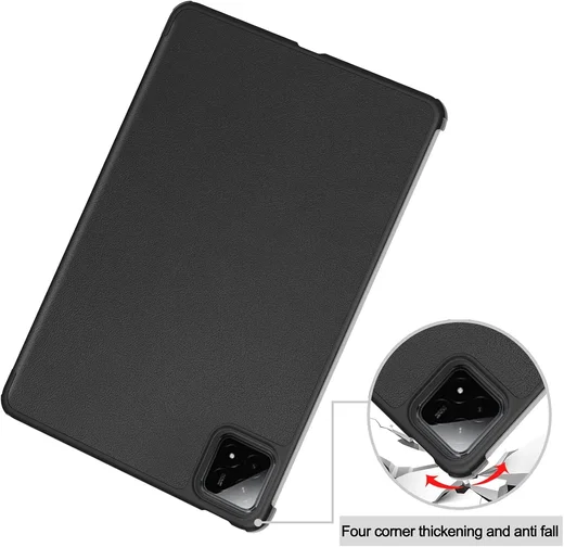 Xiaomi Pad 7 / 7 Pro Hoes Tri-Fold Book Case met Standaard Zwart afbeelding 3