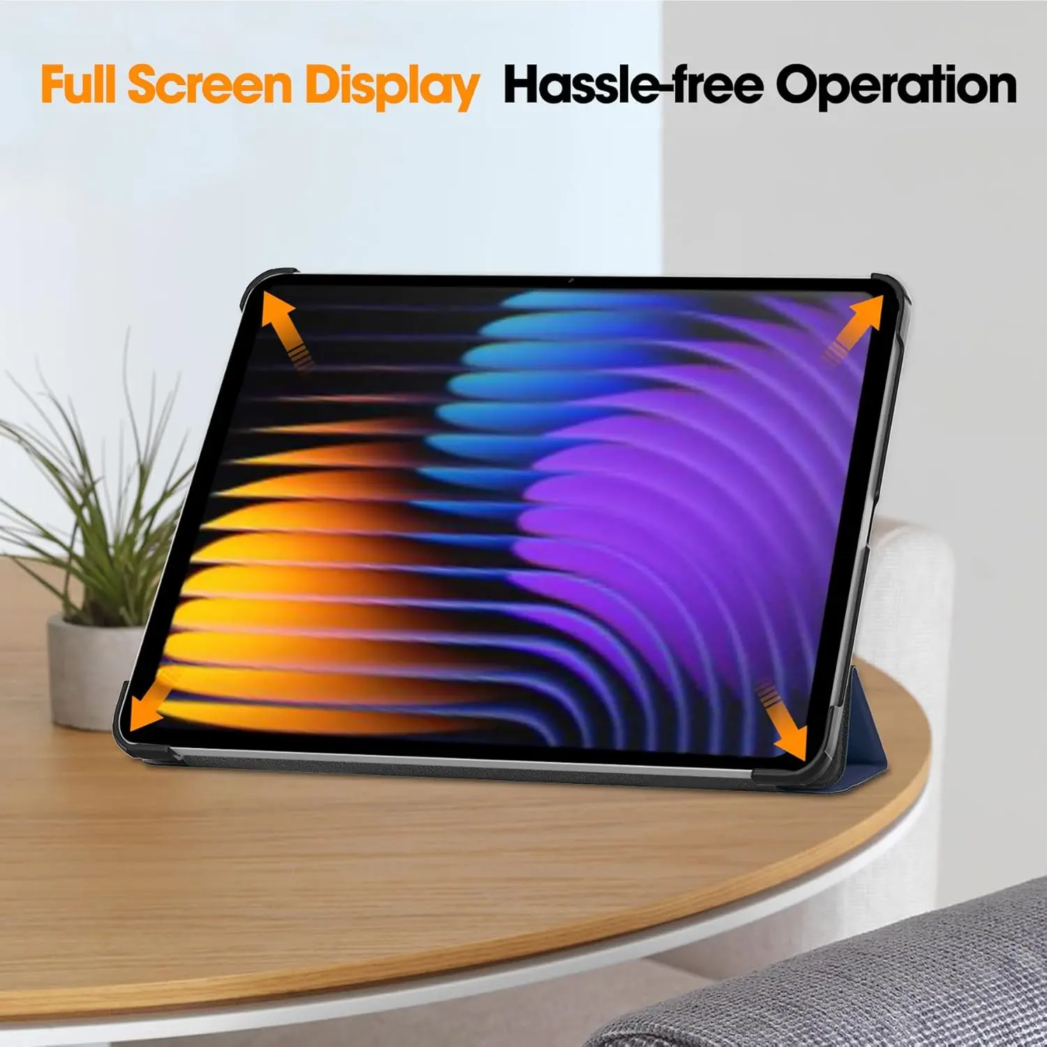 Xiaomi Pad 7 / 7 Pro Hoes Tri-Fold Book Case met Standaard Blauw afbeelding 9