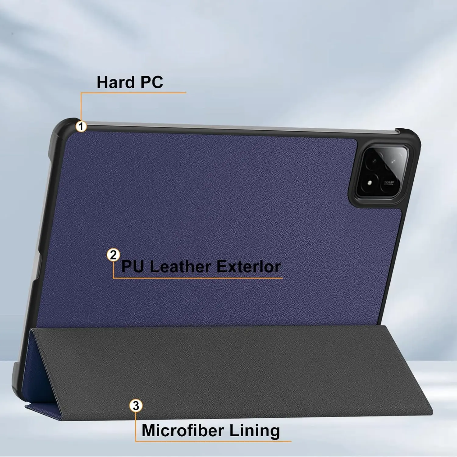 Xiaomi Pad 7 / 7 Pro Hoes Tri-Fold Book Case met Standaard Blauw afbeelding 8