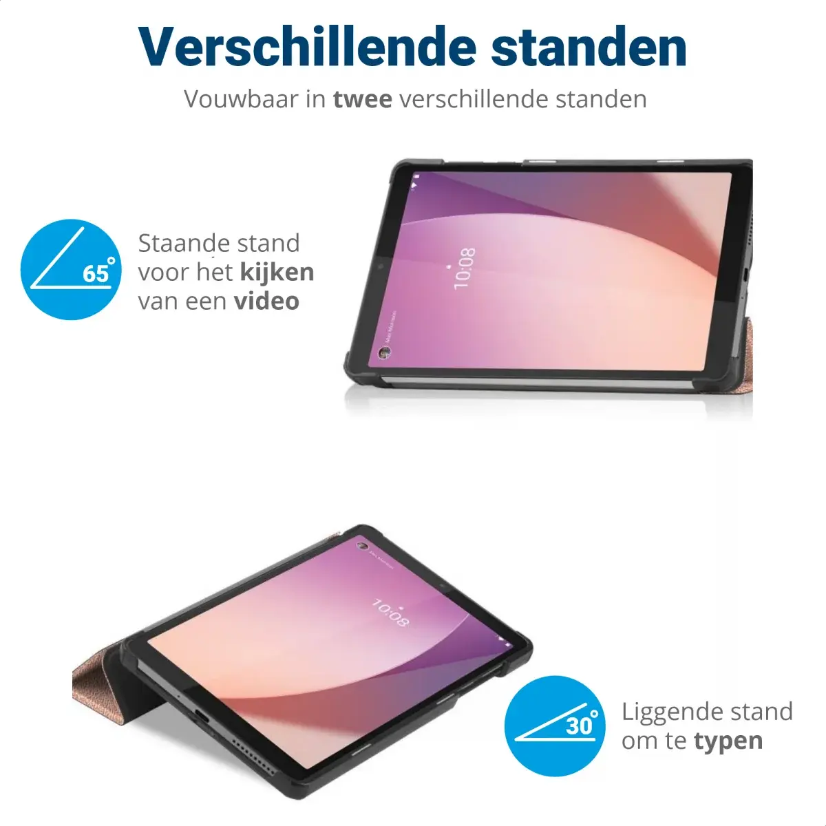 Xiaomi Pad 7 / 7 Pro Hoes Tri-Fold Book Case met Standaard Roze Goud afbeelding 6