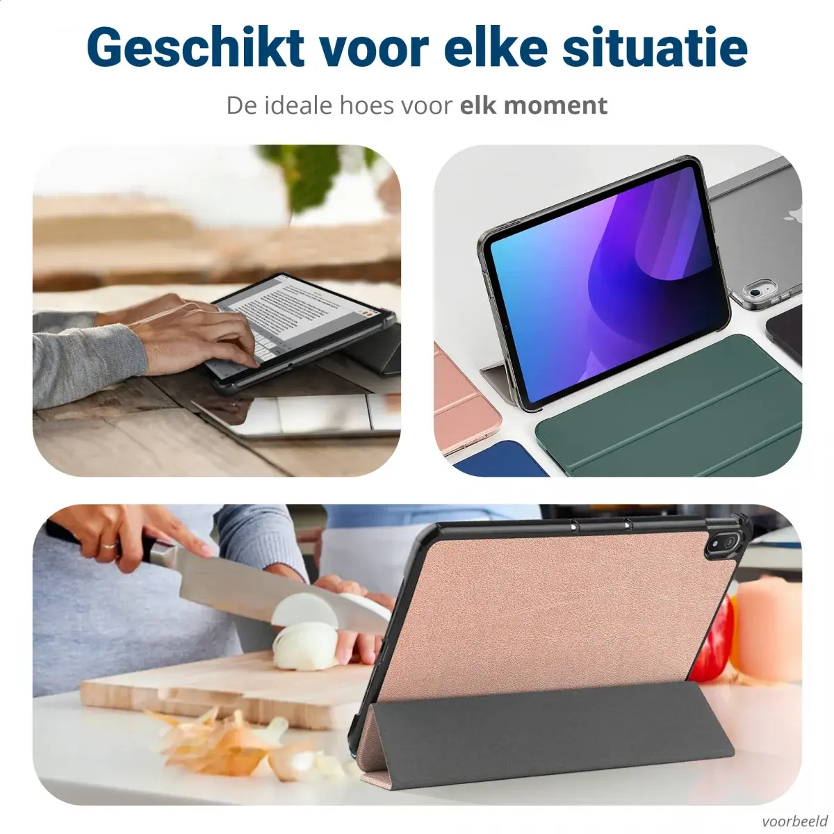 Xiaomi Pad 7 / 7 Pro Hoes Tri-Fold Book Case met Standaard Roze Goud afbeelding 5