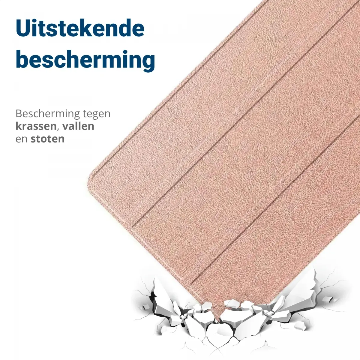 Xiaomi Pad 7 / 7 Pro Hoes Tri-Fold Book Case met Standaard Roze Goud afbeelding 4