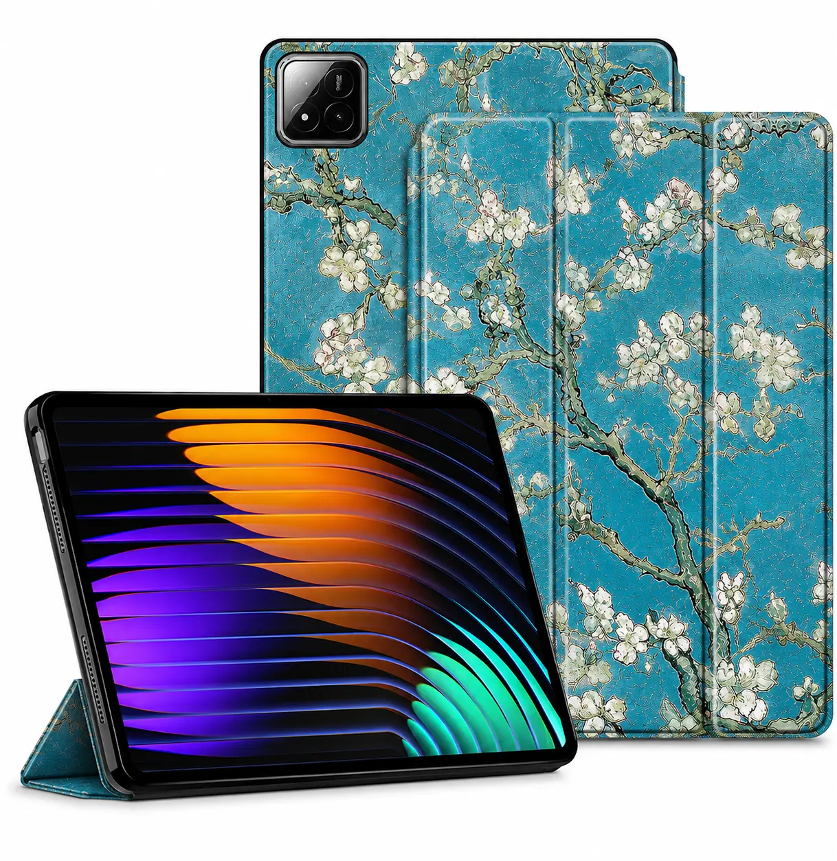 Xiaomi Pad 7 / 7 Pro Hoes Tri-Fold Book Case met Standaard Blossom afbeelding 1