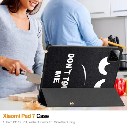 Xiaomi Pad 7 / 7 Pro Hoes Tri-Fold Book Case met Standaard Don`t Touch afbeelding 10