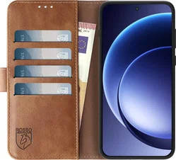 Rosso Element OnePlus 15R Hoesje Book Case Wallet Bruin afbeelding