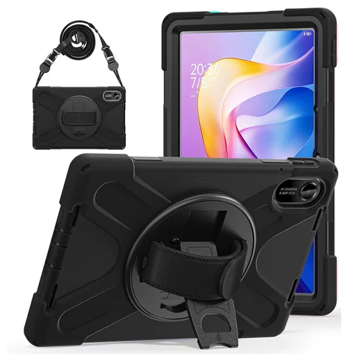 Xiaomi Redmi Pad 2 Hoes Back Cover met Kickstand en Handriem Zwart afbeelding 1