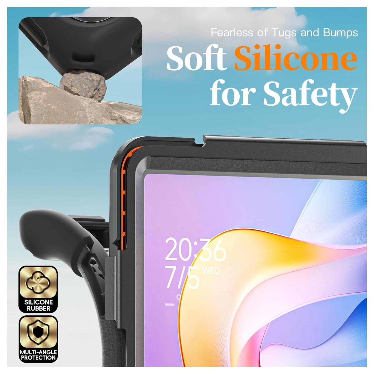 Xiaomi Redmi Pad 2 Hoes Back Cover met Kickstand en Handriem Zwart afbeelding 4
