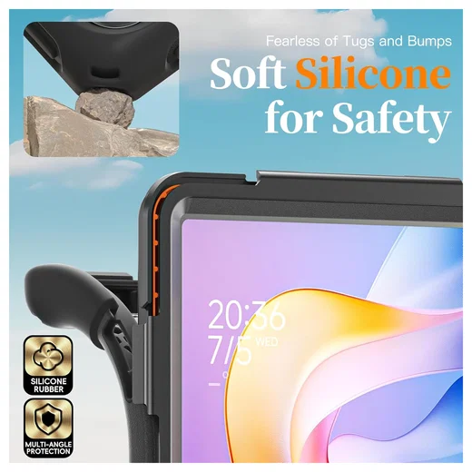 Xiaomi Redmi Pad 2 Hoes Back Cover met Kickstand en Handriem Zwart afbeelding 4