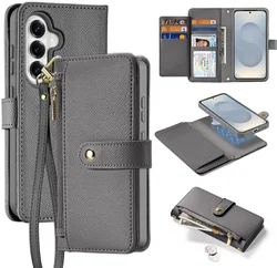 Dux Ducis Lawa Samsung S26 Hoesje 2-in-1 Wallet Book Case MagSafe Grijs afbeelding