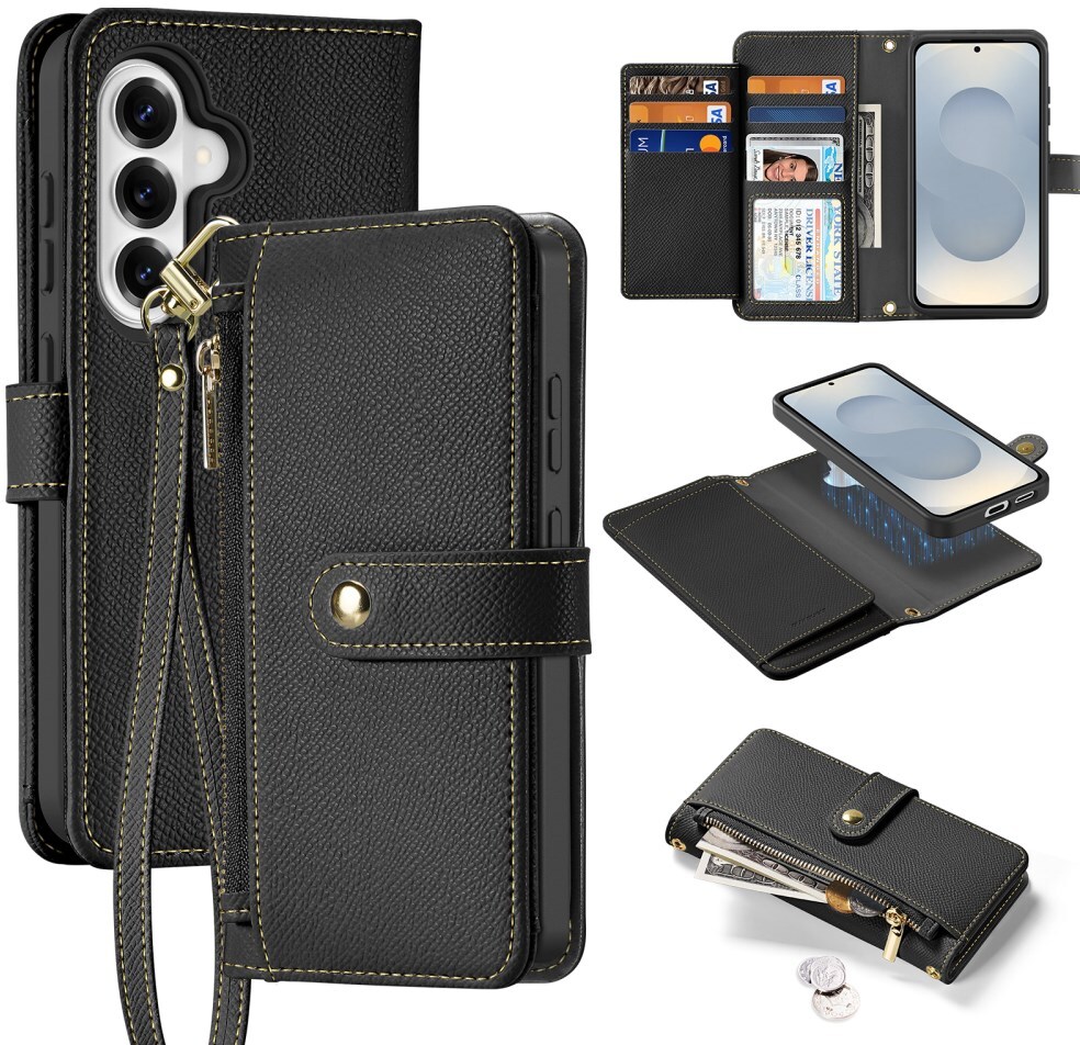 Dux Ducis Lawa Samsung S26 Plus Hoesje 2-in-1 Wallet Book Case MagSafe Zwart afbeelding 1