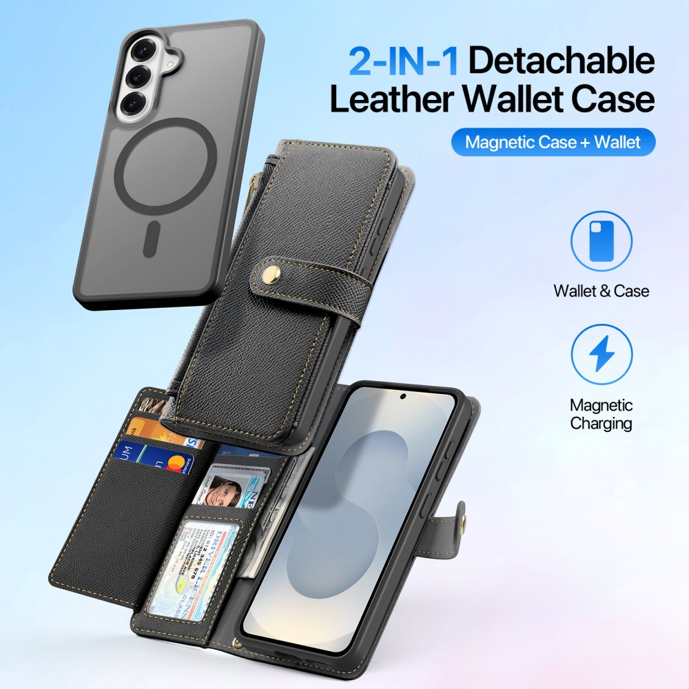 Dux Ducis Lawa Samsung S26 Plus Hoesje 2-in-1 Wallet Book Case MagSafe Zwart afbeelding 6