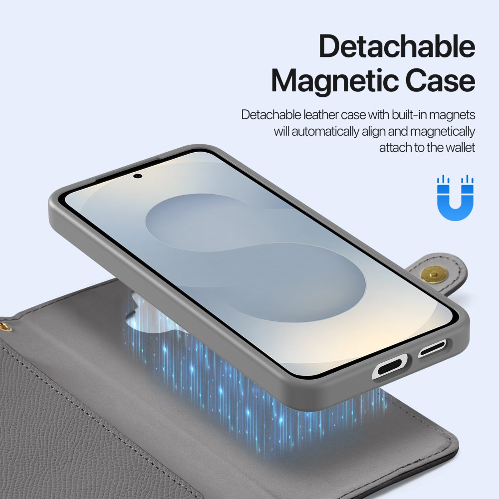 Dux Ducis Lawa Samsung S26 Plus Hoesje 2-in-1 Wallet Book Case MagSafe Grijs afbeelding 8