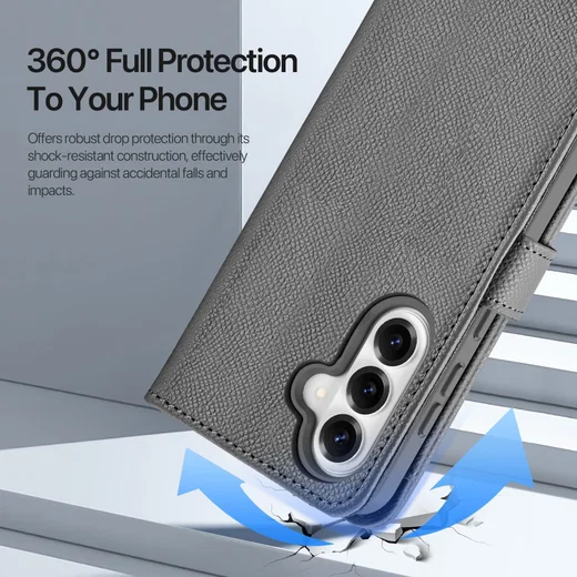 Dux Ducis Lawa Samsung S26 Plus Hoesje 2-in-1 Wallet Book Case MagSafe Grijs afbeelding 2
