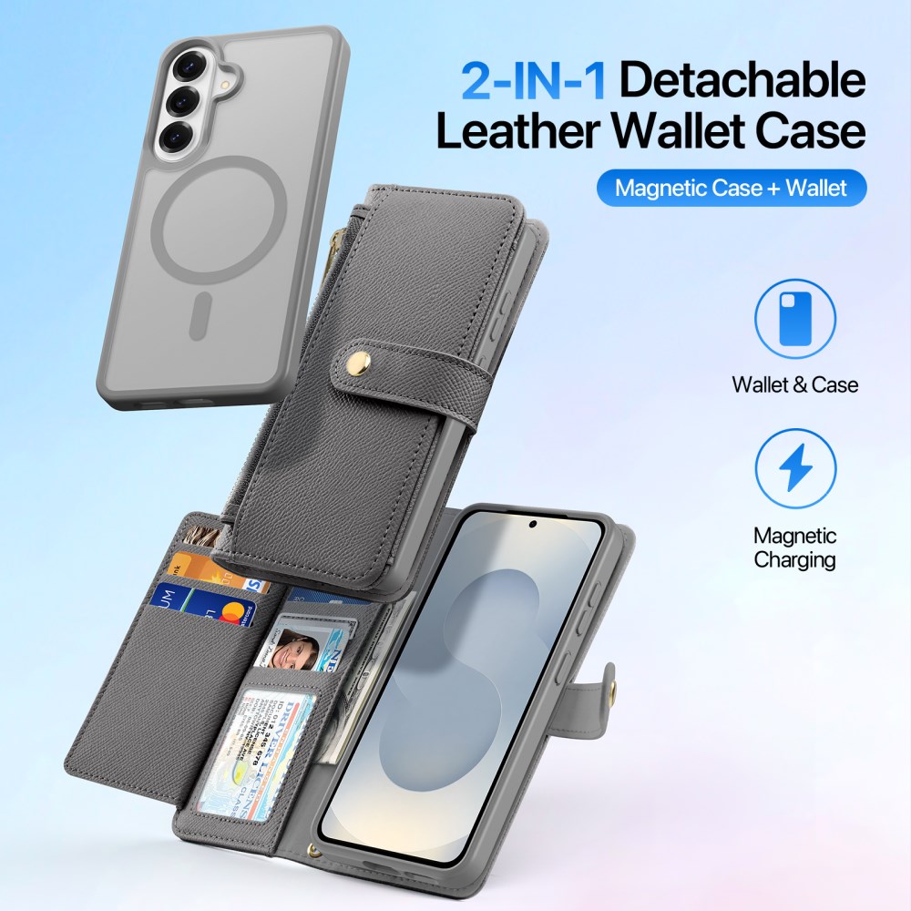 Dux Ducis Lawa Samsung S26 Plus Hoesje 2-in-1 Wallet Book Case MagSafe Grijs afbeelding 6