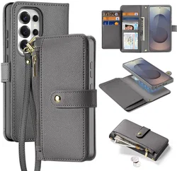 Dux Ducis Lawa Samsung S26 Ultra Hoesje 2-in-1 Wallet Book Case MagSafe Grijs afbeelding